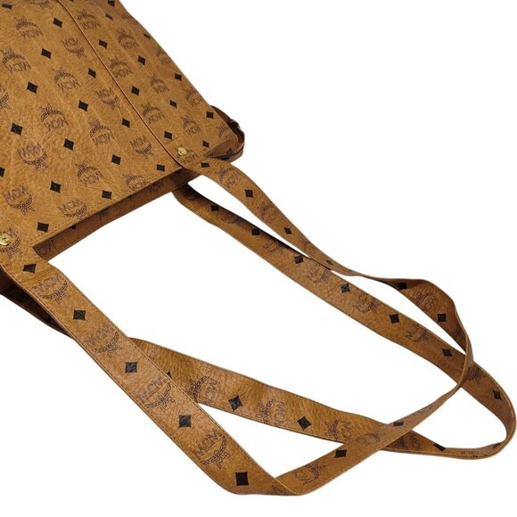 (L3) Authentic MCM Tote Bag Brown PVC Luxury Vintage Designer Handbag - Picture 3 of 9